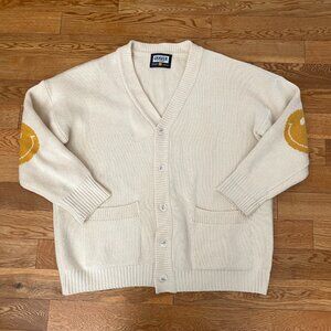 Graver of Anaheim Oversized Smiley Face Cardigan Sweater
